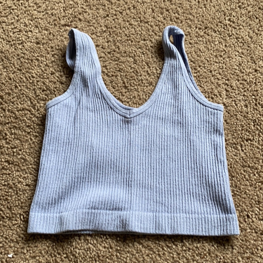 Blue ripped crop tank urban outfitters size S